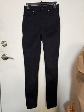 Madewell Curvy High Rise Skinny Jeans Black Size 27 Tall 27T Stretch Denim